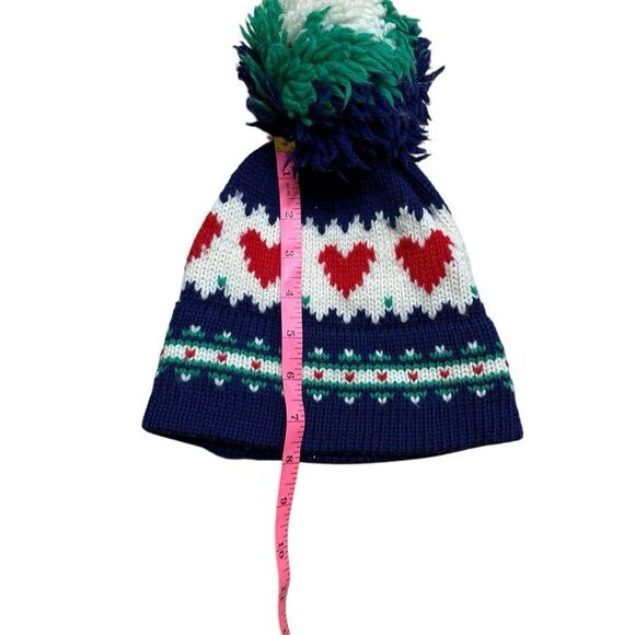 MCM Vintage Marceau Sports Knot Wool Pom Pom Beanie Skip Cap Women’s OS Blue - Picture 4 of 5